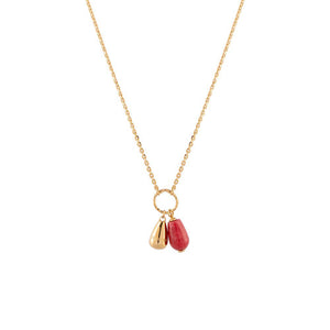 Collana Donna Tulipe con Pietra Pendente Rossa Rebecca Gioielli