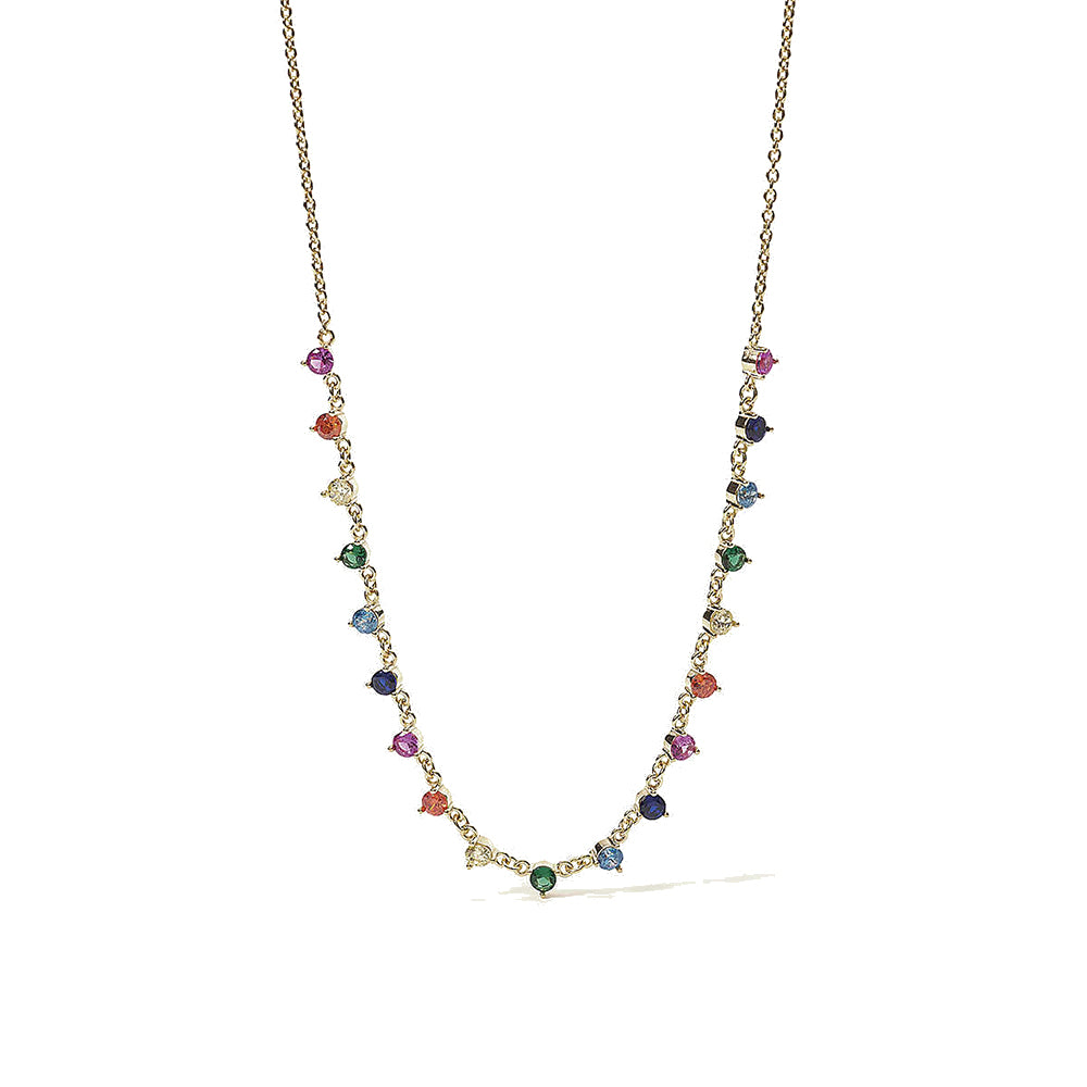 Collana Donna Zirconi Multicolor in Argento Gold Mabina Gioielli