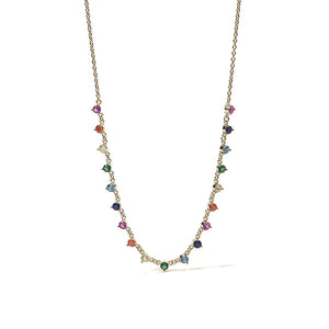 Collana Donna Zirconi Multicolor in Argento Gold Mabina Gioielli