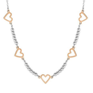 Collana Donna in Acciaio Rose Cuore Motifs Nomination