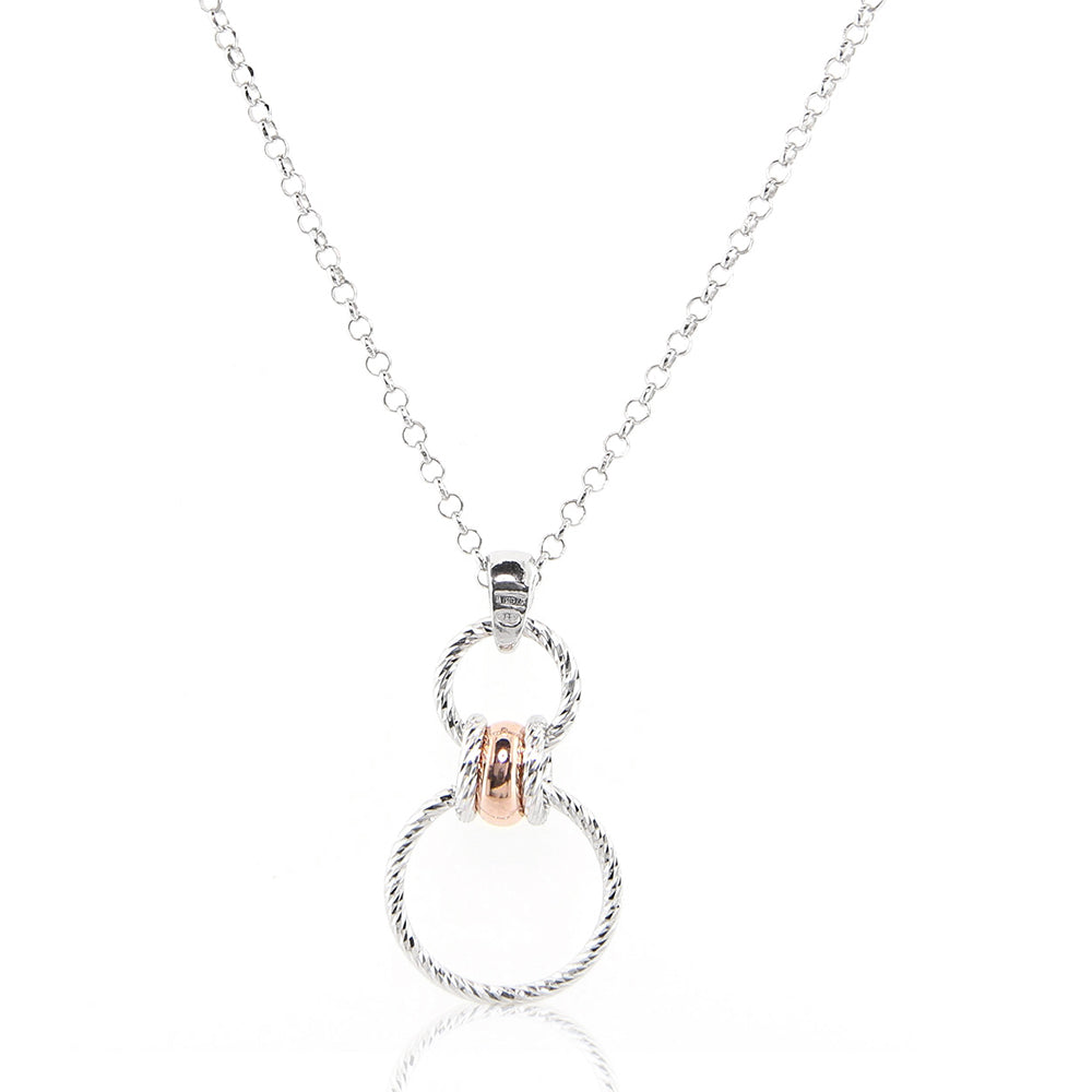 Collana Donna in Argento 2 Colori Rodiato e Rosa Fraboso