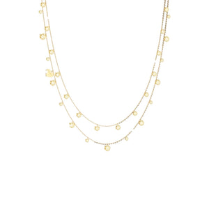 Collana Donna in Argento Gold con Pietre Gialle Doppio Giro Lucciole Rebecca Gioielli