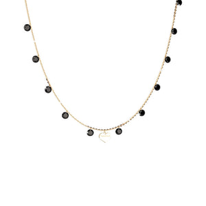 Collana Donna in Argento Gold con Pietre Nere Cuore Lucciole Rebecca Gioielli