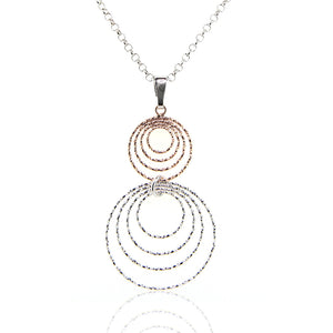 Collana Donna in Argento 2 Colori Rodiato e Rosa Fraboso