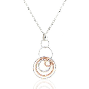 Collana Donna in Argento 2 Colori Rodiato e Rosa Fraboso