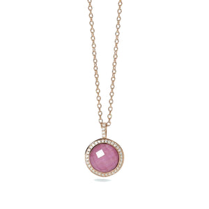 Collana Donna in Argento Rosato Diva con Pietra Mabina Gioielli