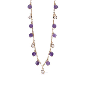Collana Donna in Argento Rosato con Ametista Viva la Vida Mabina Gioielli