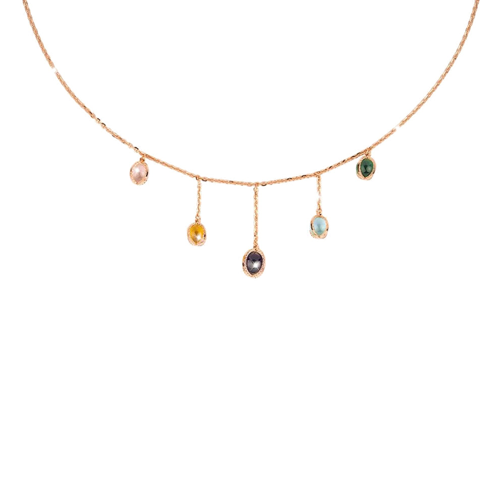 Collana Donna in Argento Rose con Pietre Multicolor Rio Rebecca Gioielli