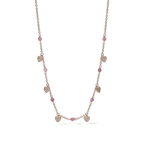 Collana Donna in Argento Rose con Zirconi Rosa Mabina Gioielli