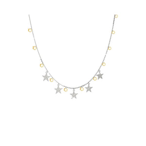 Collana Donna in Argento con Pietre Gialle Stelle Lucciole Rebecca Gioielli