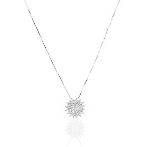 Collana Donna in Oro Bianco con Pave di Zirconi