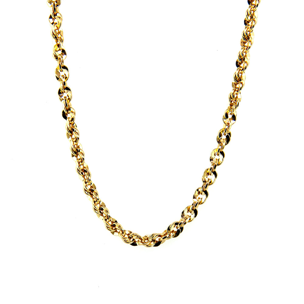 Collana Donna in Oro Giallo Vuota Corda Singapore