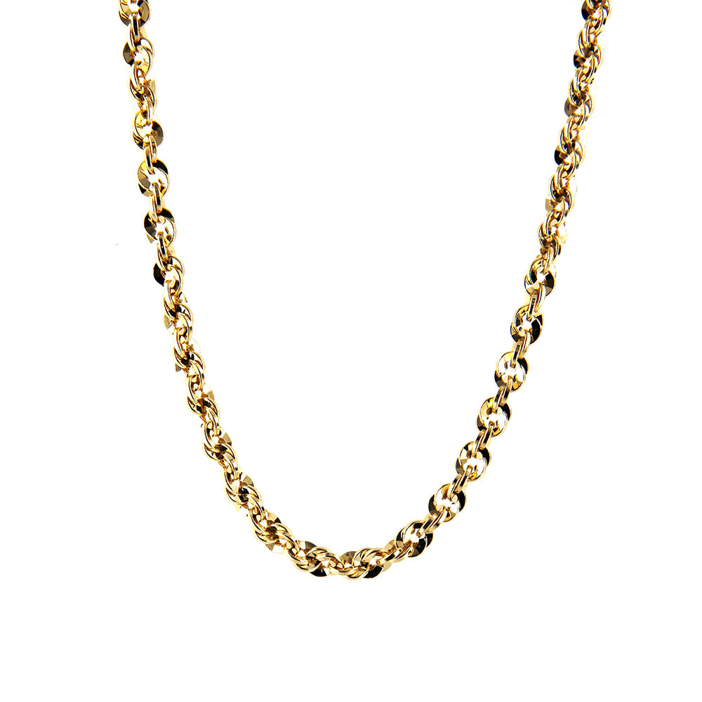 Collana Donna in Oro Giallo Vuota Corda Singapore