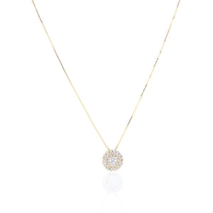 Collana Donna in Oro Giallo con Pave di Zirconi