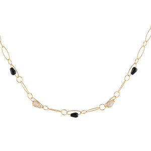 Collana Girocollo Donna Tulipe Pietre Nere e Grigie Rebecca Gioielli