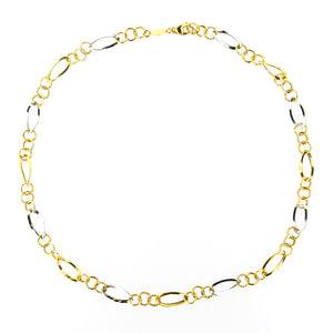 Collana Girocollo Donna in Oro Giallo e Bianco