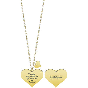 Collana Love Cuore Gold W. Shakespeare Life 751035 Kidult