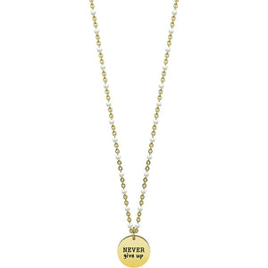 Collana Philosophy Gold Never Give Up Life 751098 Kidult