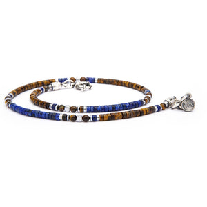 Collana Pietra Dischetto Lapis e Occhio di Tigre Portonovo