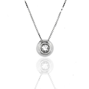 Collana Punto Luce Cipollina Oro Bianco con Diamante