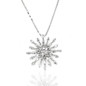 Collana Sole in Oro Bianco e Diamanti
