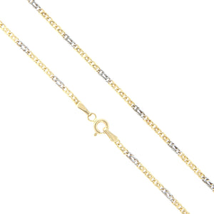 Collana Unisex Occhio di Pernice in Oro Bianco e Giallo Maglia Vuota