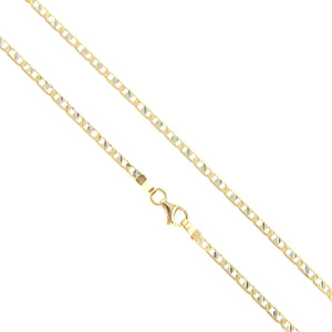 Collana Unisex Traversino in Oro Giallo Maglia Piena Diamantata