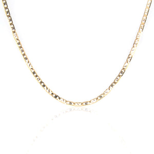 Collana Unisex Traversino in Oro Giallo Maglia Piena Diamantata