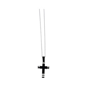Collana Uomo Acciaio Croce Nera Zoppini