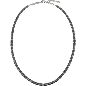 Collana Uomo Ematite Lucida Silver Krypton Breil