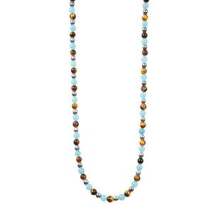 Collana Uomo in Argento Occhio di Tigre e Agata Gerba Gioielli