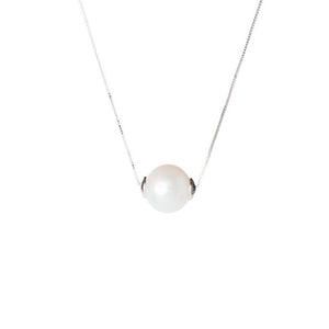 Collana con Perla Acqua Dolce Oro Bianco Genesia