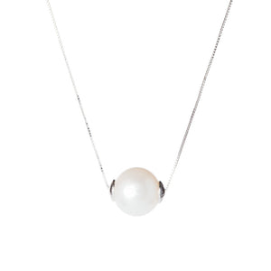 Collana con Perla Acqua Dolce Oro Bianco Genesia         