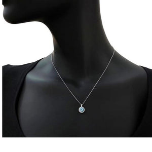 Collana in Oro Bianco Diamanti con Acquamarina Artlinea