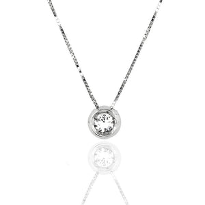 Collana in Oro Bianco Punto Luce Cipollina con Zircone