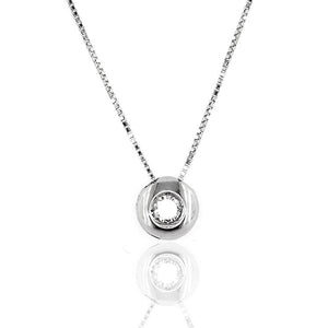 Collana in Oro Bianco Punto Luce Cipollina con Zircone