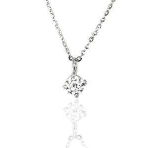 Collana in Oro Bianco Punto Luce con Zircone