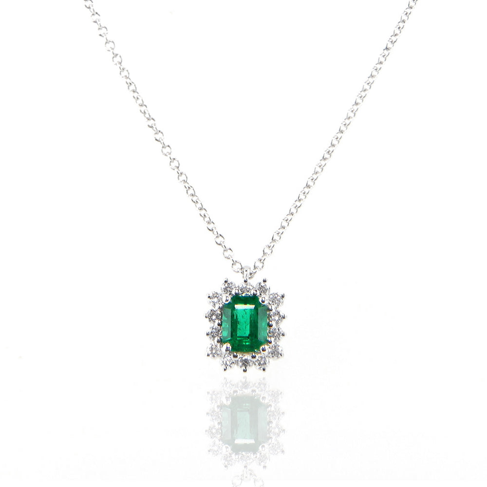 Collana oro sales bianco e smeraldo