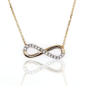 Collana in Oro Giallo Infinito con Zirconi