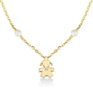 Collana in Oro Giallo con Bimba Le Perle Le Bebè