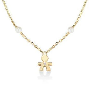 Collana in Oro Giallo con Bimbo Le Perle Le Bebè