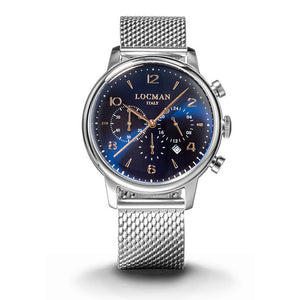 Cronografo Uomo 1960 in Acciaio Blu Locman