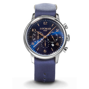 Cronografo Uomo 1960 in Acciaio Blu Locman