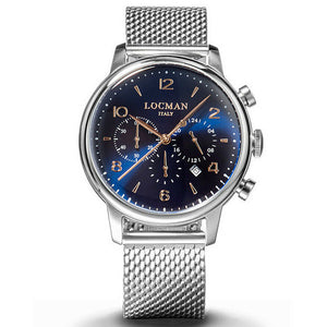 Cronografo Uomo 1960 in Acciaio Blu Locman