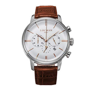 Cronografo Uomo 1960 in Acciaio Marrone Locman