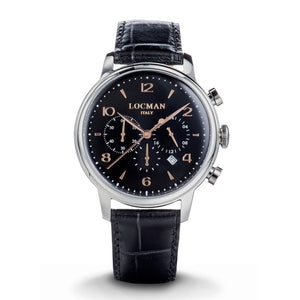 Cronografo Uomo 1960 in Acciaio Nero Locman - 0254A01R00BKRG2PK