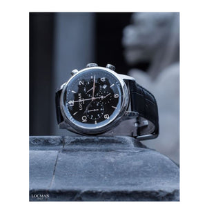 Cronografo Uomo 1960 in Acciaio Nero Locman