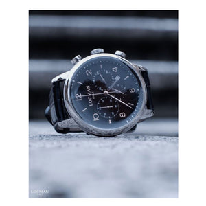 Cronografo Uomo 1960 in Acciaio Nero Locman