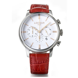 Cronografo Uomo 1960 in Acciaio Rosso Locman