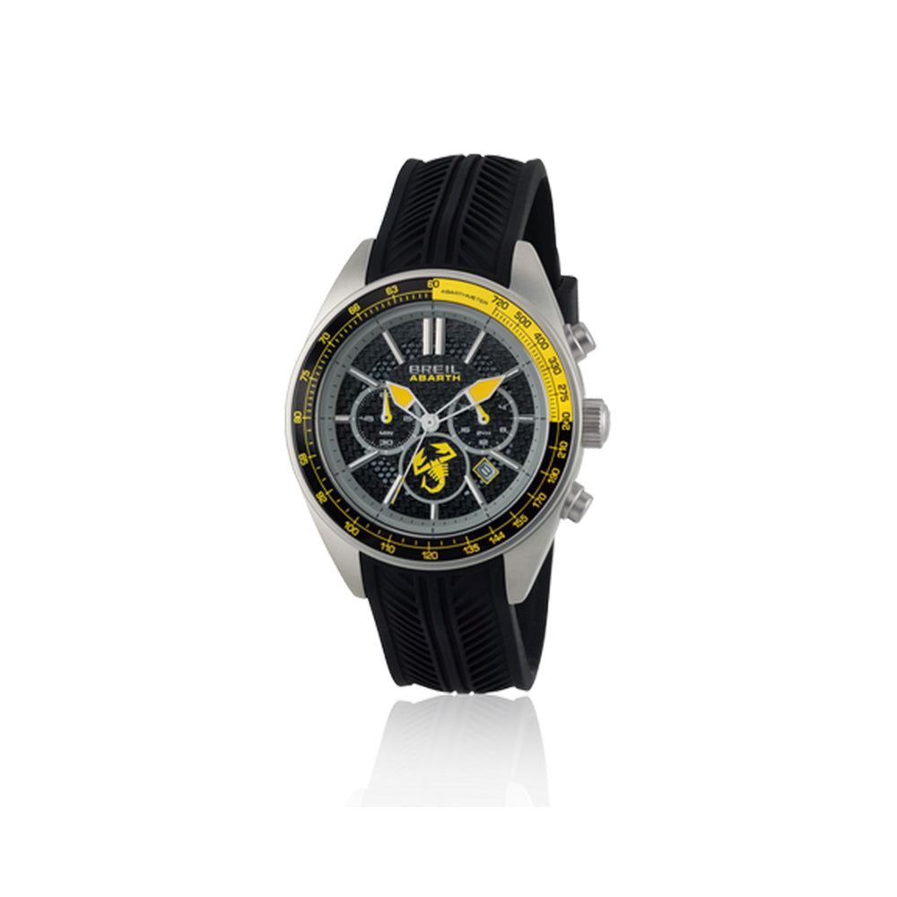 Breil, Collezione Mate, Orologio da Uomo, Orologio Solo Tempo, Sportivo e Multifunzione, con Cinturino e Quadrante Neri, Rehault e Sfera Rossi, Chiusura con Fibbia, Diametro 37 mm, Nero e Rosso